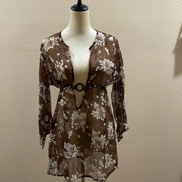 Sand N Sun Other - Sheer brown and beige bathing suit cover up.